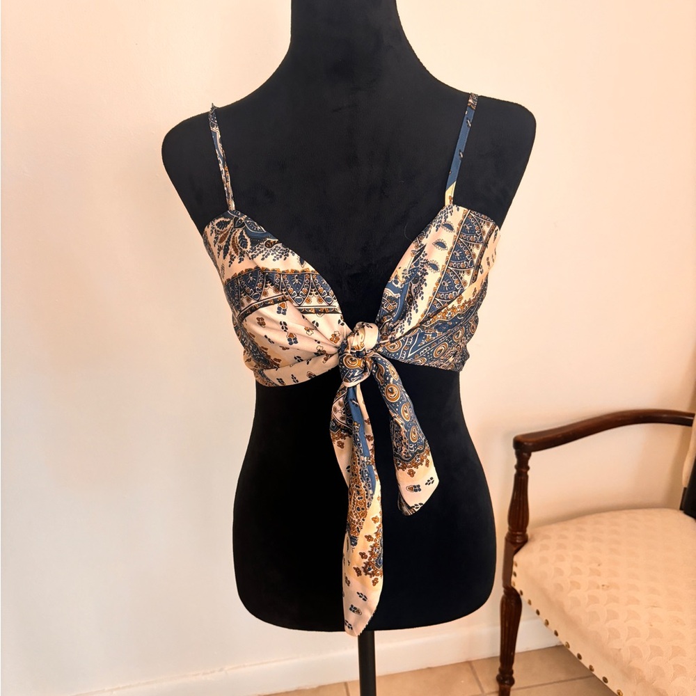 Cider tie bandanna tank top